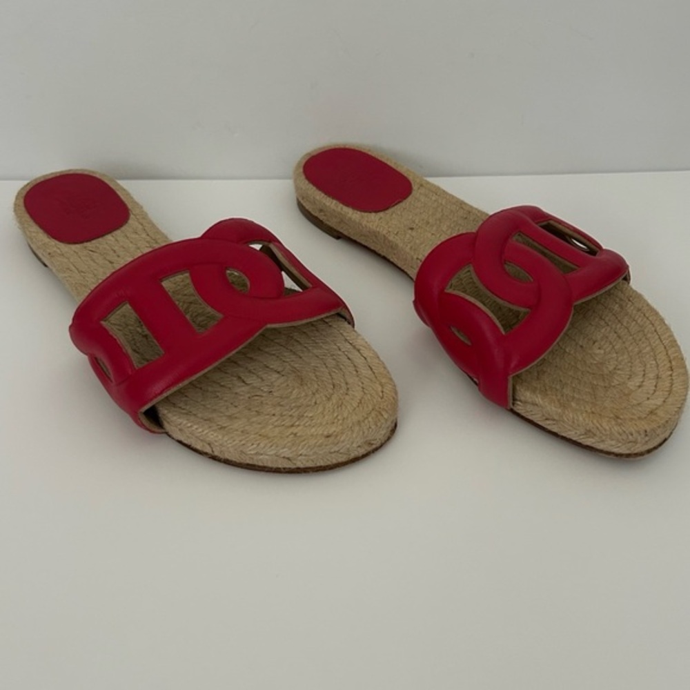 Hermes Lambskin Bright Pink Nappa Famosa Espadrille Slip On Flat Sandals size 37
